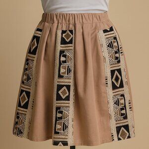 AFRICAN PRINT TAN SKIRT